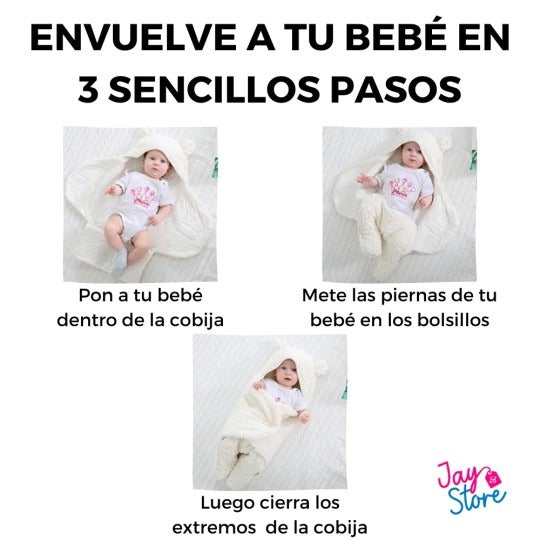 Cómo envolver a tu bebé en 3 sencillos pasos con el cobertor tipo peluche [lr:4gwoz5]