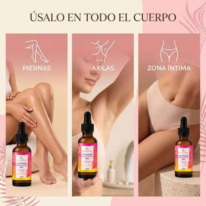Zonas de uso del aceite reductor de vello