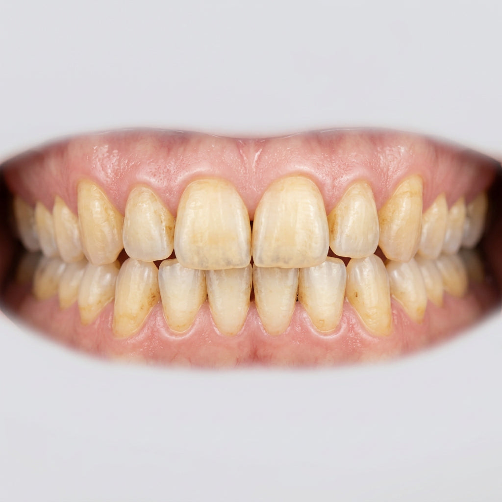 Antes: dientes amarillentos y manchados [lr:1o8vrx6]