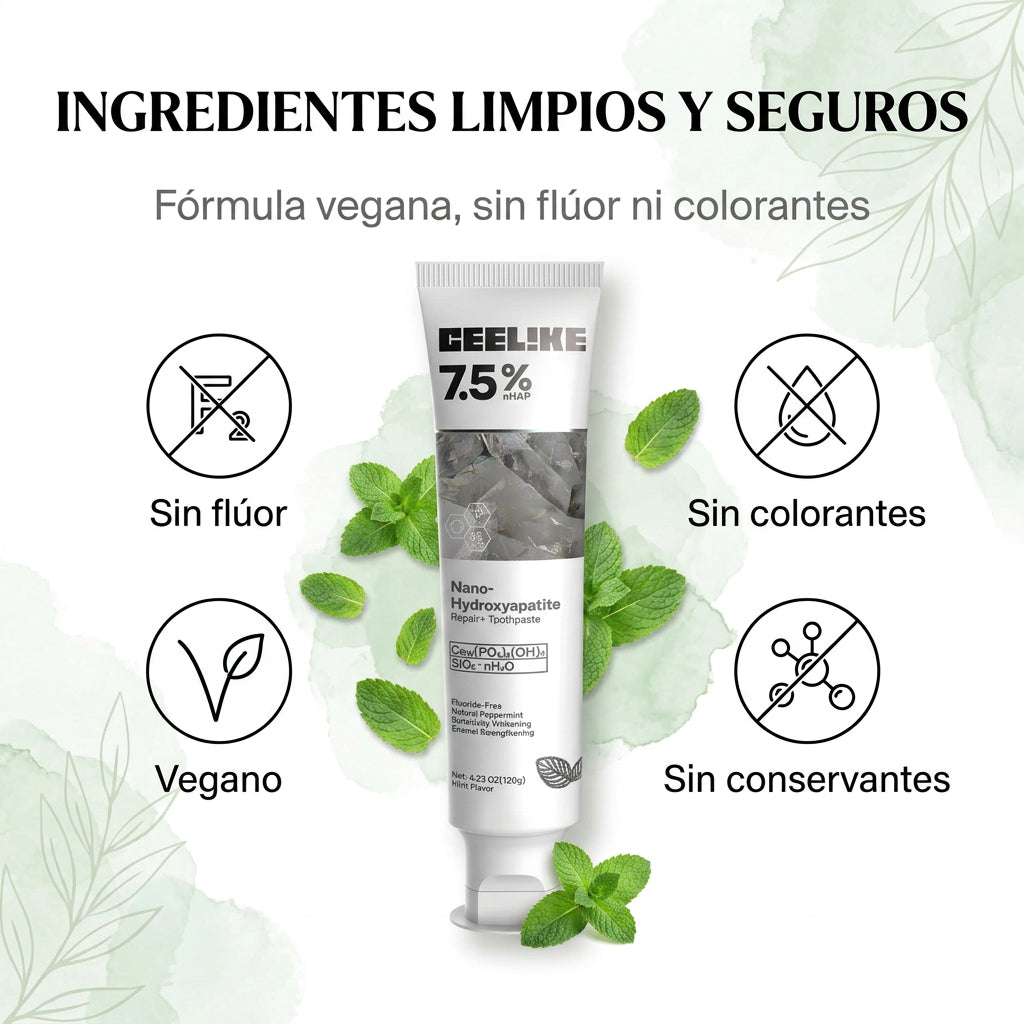 Ingredientes limpios y seguros: fórmula vegana, sin flúor ni colorantes [lr:utu5lv]