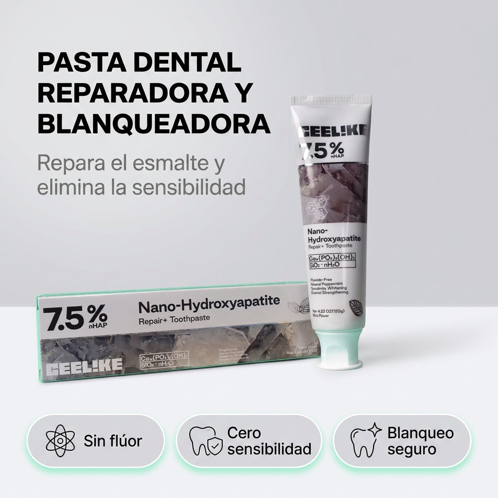 Pasta dental reparadora y blanqueadora con nano-hidroxiapatita, sin flúor [lr:mh2a2f]