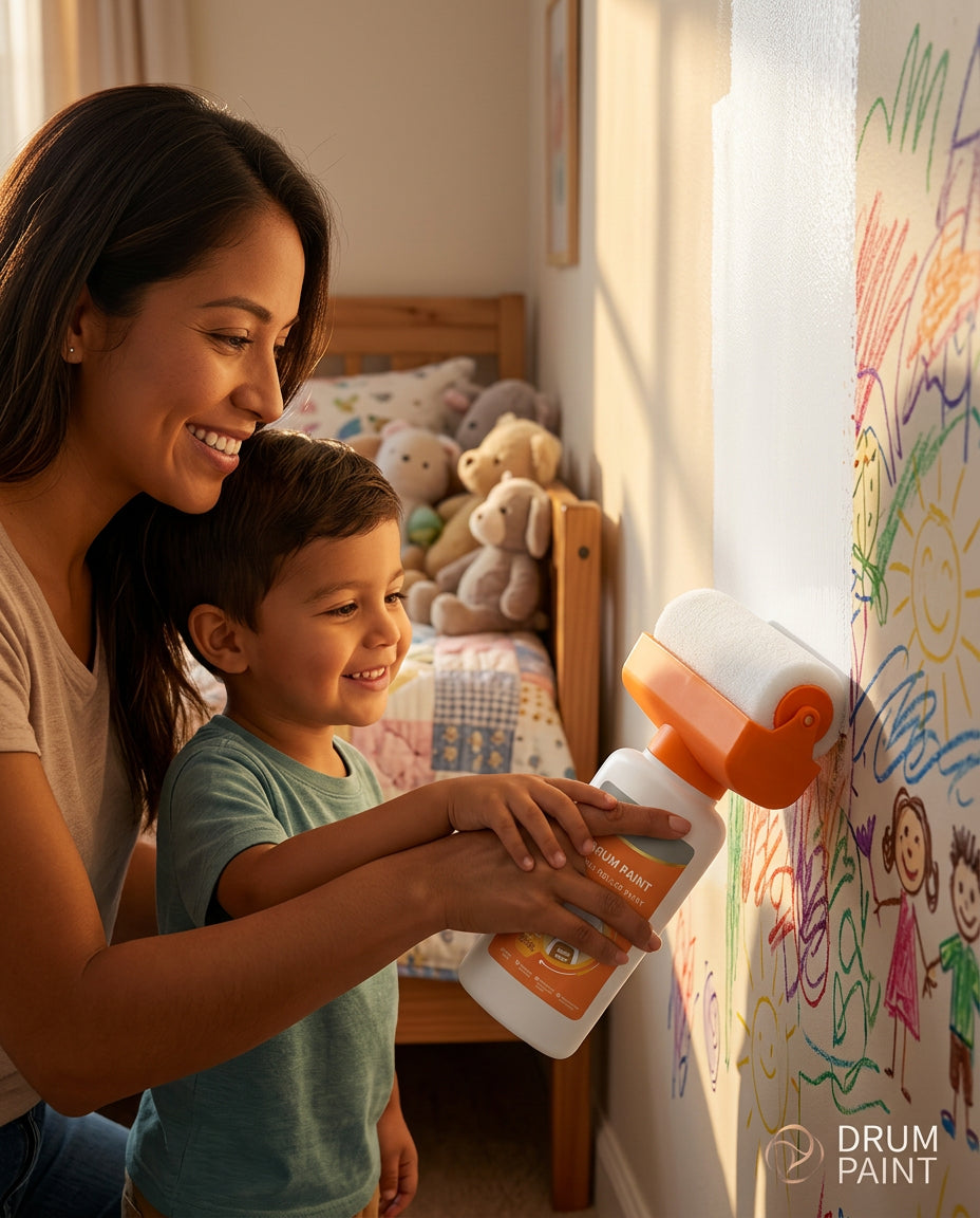 Microfibra suave que no maltrata la pintura — momento en familia