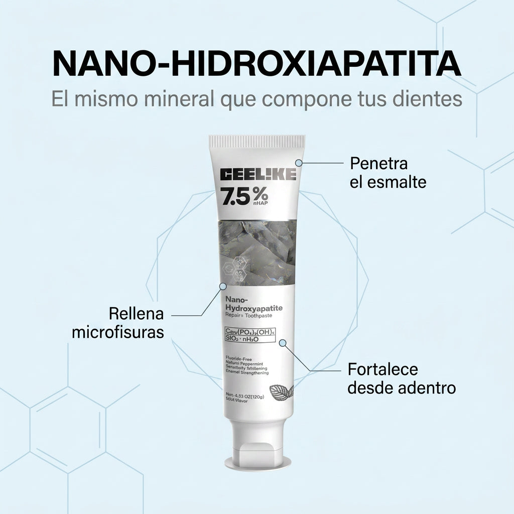 Nano-hidroxiapatita: el mismo mineral que compone tus dientes, penetra y fortalece el esmalte [lr:14wg3av]
